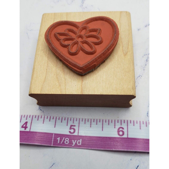 Daisy Heart Creative Beginnings MRS10464 Wood Mounted Rubber Stamp - Picture 6 of 7